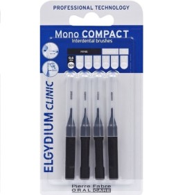 ELGYDIUM Clinic MonoCompact 0.35, Μαύρα Μεσοδόντια Βουρτσάκια - 4τεμ