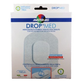 MASTER AID Drop Med Αντικολλητικές Aυτοκόλλητες Γάζες  10x8 5τμχ