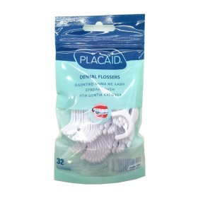 PLAC AID Dento Floss, Οδοντικό Νήμα με Λαβή / Λευκά - 32τεμ
