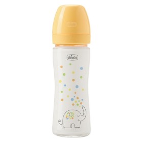 CHICCO Perfect Easy Κατά των Κολικών Για 0+ Μηνών, Γυάλινο Μπιμπερό με Ελεφαντάκι -240ml