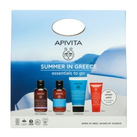 APIVITA Promo Summer In Greece/ Κρεμώδης αφρός καθαρισμού και ντεμακιγιάζ -75ml & Hyaluronic Hydra, Ενυδατικό Σαμπουάν -75ml & Hyaluronic Hydra, Μαλακτική Κρέμα & Βee Sun Safe, Αντηλιακό Προσώπου -15ml, 1σετ