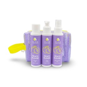 ALOE COLORS Promo Peach Please Summer Bag/ Shower Gel, Αφρόλουτρο -100ml & Body Lotion, Ενυδατική Σώματος -100ml & Hair & Body Mist -100ml & ΔΩΡΟ Νεσεσέρ, 1σετ