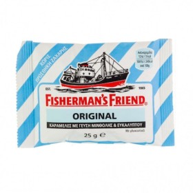 FISHERMANS FRIEND Original Sugar Free, Καραμέλες για τον Πονόλαιμο με Μινθόλη & Ευκάλυπτο -25g
