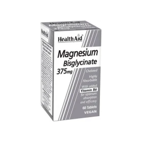 HEALTH AID Magnesium Bisglycinate 375mg, Μαγνήσιο Δισγλυκινικό & Βιταμίνη Β6 - 60tabs