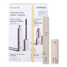 KORRES Color Essentials Eyes & Lips Σετ, με Μάσκαρα Black 01 -13ml & Κραγιόν 13 Nude Pink -3gr, 1σετ