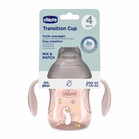 CHICCO Transition Cup 4m+, Εκπαιδευτικό Κύπελλο με Λαβές, Ροζ - 200ml
