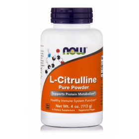 NOW FOODS L-Citrulline Pure Powder, Συμπλήρωμα Διατροφής με Κιτρουλίνη σε Σκόνη - 113gr