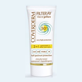 COVERDERM Filteray Face Plus SPF50, Αντηλιακή Κρέμα Προσώπου & After Sun, Λιπαρή/ Ακνεϊκή επιδερμίδα - 50ml