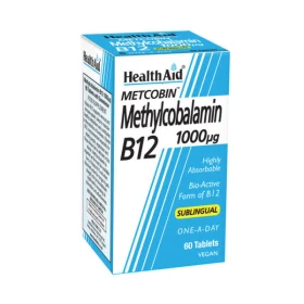 HEALTH AID Vitamin B12 Methylcobalamin 1000μg, Βιταμίνη B12 Mεθυλκοβαλαμίνη - 60tabs