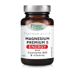POWER OF NATURE Magnesium Premium 5 Energy, Συμπλήρωμα Διατροφής με 5 Ενεργές Μορφές Μαγνησίου -60caps