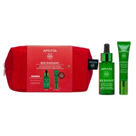 APIVITA Promo Bee Radiant/ Serum, Ορός Ενεργοποίησης Λάμψης -30ml & ΔΩΡΟ Eye Cream, Κρέμα Ματιών για Σημάδια Γήρανσης -15ml & Νεσεσέρ, 1σετ