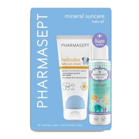PHARMASEPT Heliodor Baby Sun Cream SPF50, Παιδική Αντηλιακή Κρέμα - 100ml & ΔΩΡΟ Kids Soft Bath, Παιδικό Αφρόλουτρο - 100ml