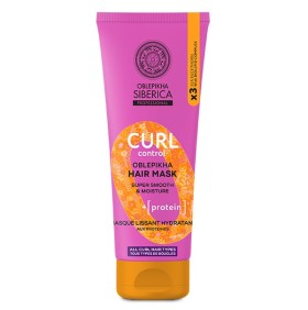 NATURA SIBERICA Oblepikha Professional Curl Control Hair Mask, Μάσκα Μαλλιών για Μπούκλες με 3x Ιπποφαές & Πρωτεΐνη Σίτου - 200ml
