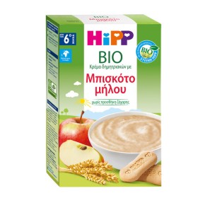 HIPP Bio Κρέμα Δημητριακών με Μπισκότο Μήλου, Απο τον 6ο Μήνα - 200g