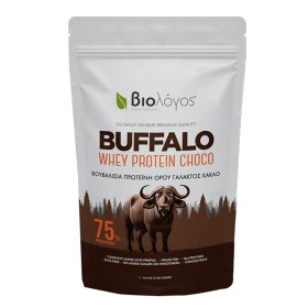 BIOLOGOS Buffalo Whey Protein Choco, Βουβαλίσια Πρωτεΐνη Ορού Γάλακτος με Κακάο -500gr