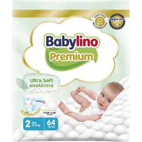BABYLINO Premium Ultra Soft, Mini No2 3-6 Kg, Βρεφικές Πάνες για την Απαλότερη Φροντίδα - 64τεμ