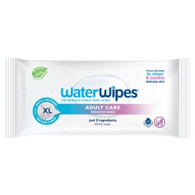 WATERWIPES Adult Care Sensitive Wipes, Μαντηλάκια XL Ενηλίκων με Ανάγλυφη Υφή - 30τεμ