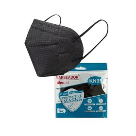 MAX BARBEADOR Max-02 3D Care Μάσκα Προστασίας KN95 Μαύρη, Κουτί - 20τεμ