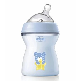 CHICCO Natural Feeling, Μπιμπερό Πλαστικό με Θηλή Σιλικόνης 2m+ Αρκουδάκι -250ml