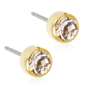 BLOMDAHL Blomdahl Golden Titanium Bezel 5mm Crystal C / 43, Σκουλαρίκια από Τιτάνιο - 1 ζευγάρι