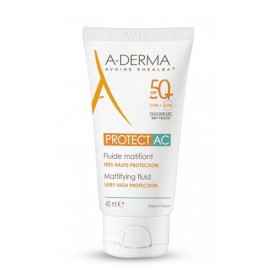 A-DERMA Protect AC Mattifying Fluid SPF50+, Λεπτόρρευστη Αντηλιακή Κρέμα Προσώπου με Ματ Αποτέλεσμα - 40ml