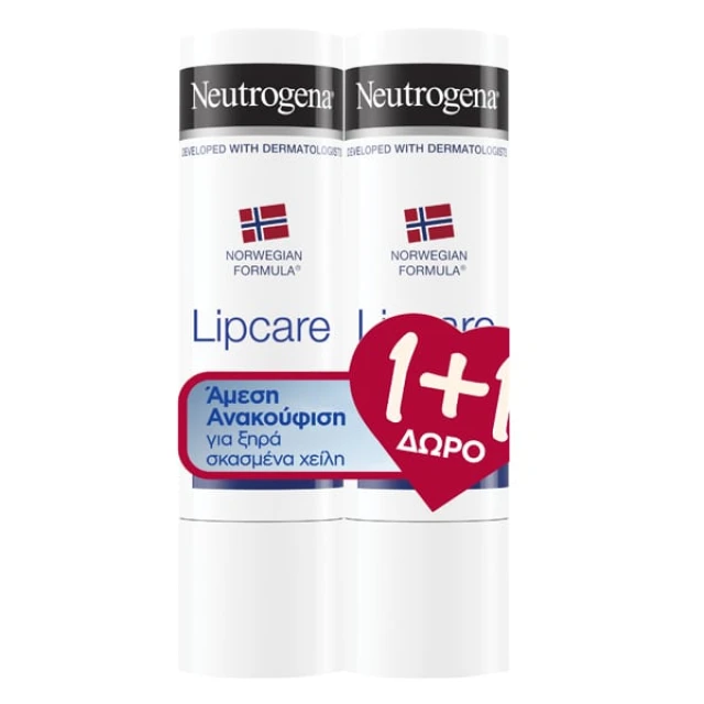 NEUTROGENA Σετ Lip Care Stick, Ενυδατικό Στικ Χειλιών - 4,8gr 1+1 Δώρο